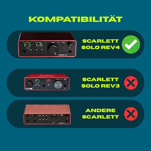MECHONIX Halterung für Focusrite Scarlett Solo 4. Gen / 4th Generation – Tischhalterung Untertisch-Halterung & Mount für Audio Interface – Einfache Montage (Schwarz, Kunststoff)
