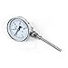 Bimetallic Thermometer Industrial Radial axial Shock Universal Stainless Steel Digital Display Base Sleeve(0-100C-50X10MM)