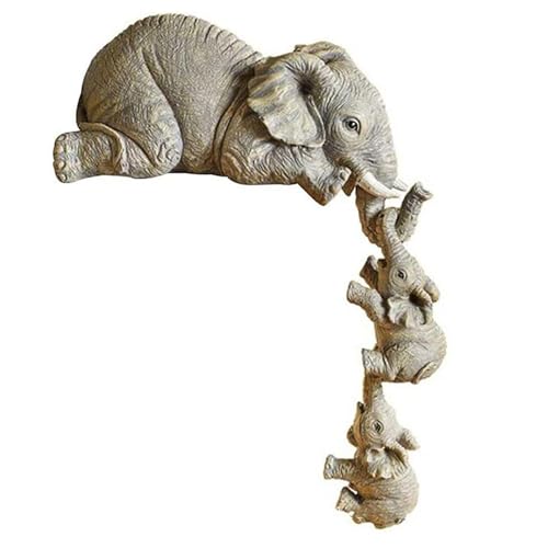 CWPFVQA 3 Piece Resin Elephant Set, Resin Ornaments, Mini Ornaments, Creative Fashion Ornaments, Home Decor