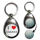 I Love Heart Snakes - Golf Ball Marker Key Ring