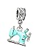 J&M Dangle Blue Sewing Machine Charm Bead