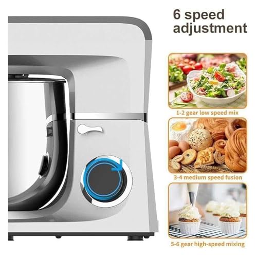 Tilt Head Stand Mixer for Home and Commercial Use, Prevents Splashing with Feed Cover, Ideal for Kneading and Glazing - Image 4