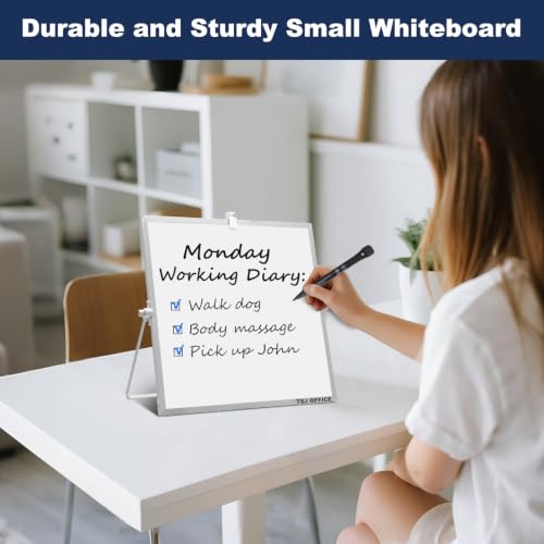 Image of TSJ OFFICE Small White Board - 12 X 12 Inches Silver Framed Dry Erase Board
