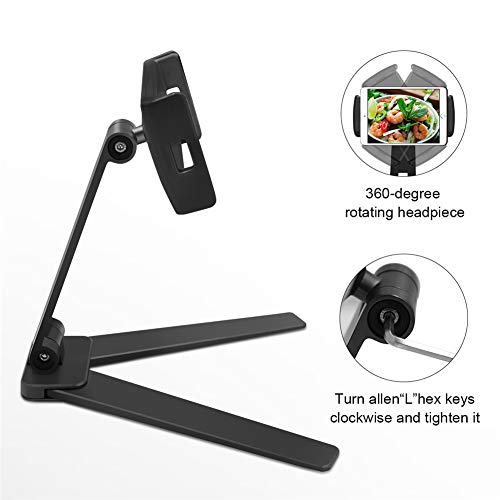 Kitchen Tablet Holder Wall Hanging Mount Cabinet Desktop Stand - Lazy Bracket Adjustable Tablet Pc Samrtphone Recipe Kitchen Bracket For 4Inch To 13.9Inch Tablet Nintendo Switch (Black) #TOP6