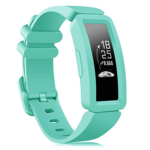 Onedream Compatible pour Fitbit Ace 2 Bracelet, Ace 2 Classique Réglable Rechange Sport Accessoire Bande Compatible avec Fitbit Inspire HR pour Enfant (Lac bleu) Cover