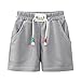 Hfolob Boys Waffle Shorts Wide Leg Elastic Waist Drawstring Casual Shorts Loose Fit Comfort Breathable Summer Fashion Short Grey,2-3 Years