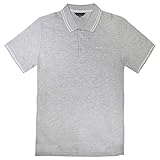 Ben Sherman Herren-Poloshirt mit kurzen Ärmeln, Kragen, hellgrau, 0065224L, hellgrau, M