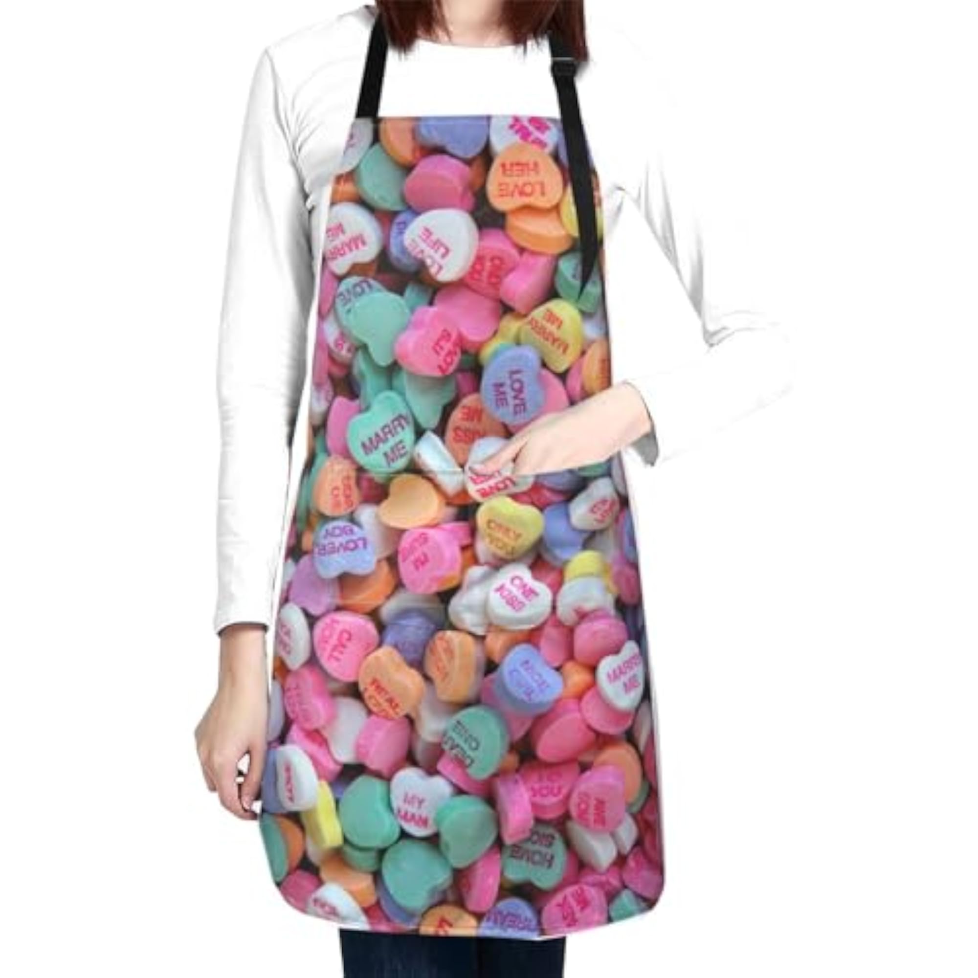 Red Heart Apron with Pockets