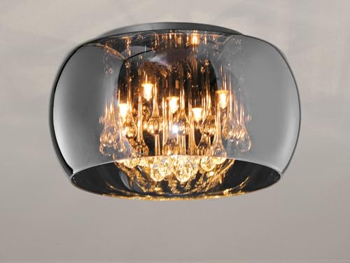 Trio Lampada Da Soffitto In Vetro Fumè Vapore - 3