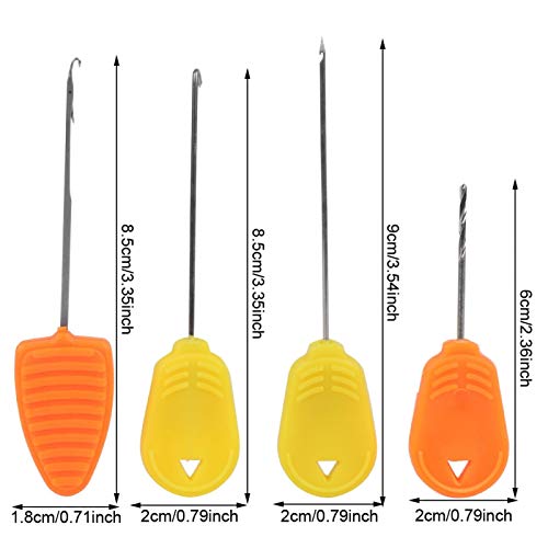 Agulha de pesca com 4 peças, aço inoxidável com agulha de isca, equipamento de pesca para iscas
