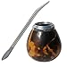 Produktbild Natural Gourd with Fire Splash and Bombilla Kit to drink Yerba Mate by Gaucho Bruno