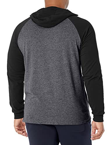 Russell Athletic Men's Cotton Performance Long Sleeve T-Shirt, Black Heather/Black, X-Large #TOP1