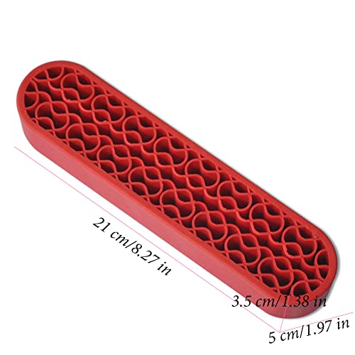 Image of AKOAK 1 Pack Silicone Makeup Brush Holder, Cosmetics Storage Box Desktop Finishing Container, Painting Pen Holder Sewing Craft Organizer (Red)