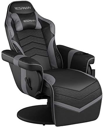 Respawn 900 Console Gaming Recliner with Footrest and Lumbar Support - Comfortable Ergonomic Gaming Chair with Headrest, No Wheels, Reclining, Heavy Duty, Racing Style Video Game Chairs - Gray Grey