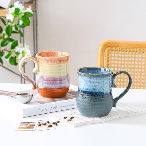 Taza grande de cerámica 21 oz color naranja miniatura 3