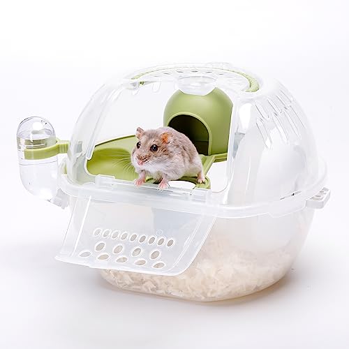 Nobleza - Kleintier-Transportkäfig, tragbarer Hamster-Transportkäfig, Transportbehälter für Kaninchen, Lüftungsschlitze, bequemer Griff (L27*B20,5*H17CM)