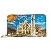 Produktbild JHGFG Mode Handtasche Reißverschluss Brieftasche Kathedrale Notre Dame De Paris Frankreich Telefon Kupplung Geldbörse Abendkupplung Blockieren Leder Brieftasche Multi Card Organizer