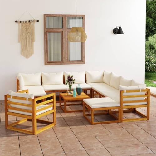 Qnhdfrt 12-teiliges Garten Lounge Set aus massivem Akazienholz mit...