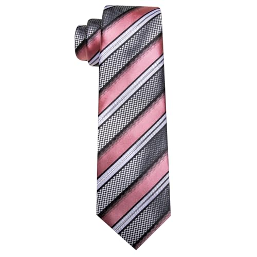 Image of Barry.Wang Mens Tie Set Plaid Check Neckties Formal Business Wedding Luxury Pocket Square Cufflinks
