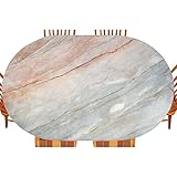 ESFVRG Marble Fitted Table Cover, Onyx Stone Textured Natural Featured Scratches, Indoor/Outdoor Waterproof Tablecloth, Patio and Kitchen Dining, Fits 48" x 72" Table, Grey