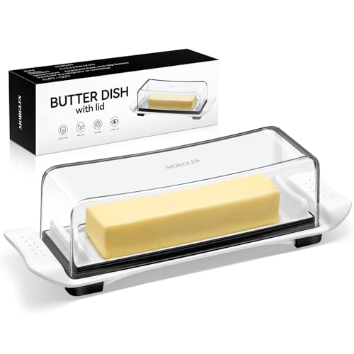 MORGLES Airtight Butter Dish with Lid, Butter Keeper for Countertop