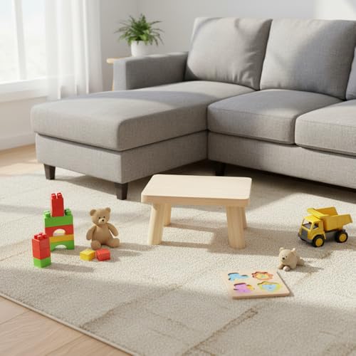 Taburete de madera maciza multifuncional y reposapiés portátil para el hogar 2
