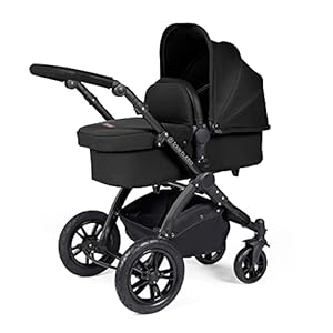 Ickle Bubba Stomp Luxe All-in-One Travel System with Isofix Base (Galaxy) – Black/Midnight/Black