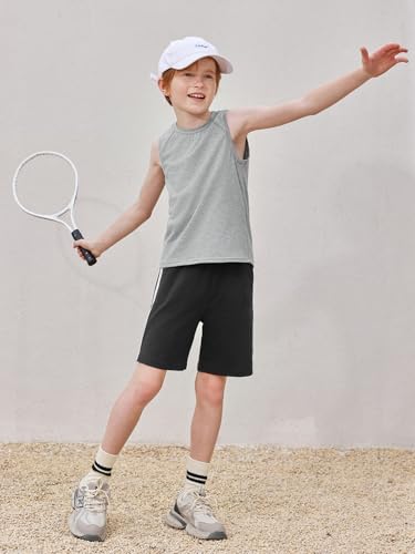 Haloumoning Boys Tank Tops Athletic Sleeveless Crewneck T-Shirts Kids Undershirts 5-14 Years - Image 4