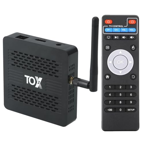Peowuieu Decodificador de TV Inteligente TOX3 con Android 11, 4 GB, 32 GB, Amlogic S905X4, WiFi 1000 M, Bluetooth, Reproductor Multimedia 4K, Compatible con para Audio, Enchufe de la UE