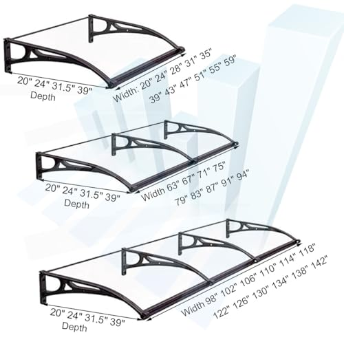 Auvent d'extérieur robuste en polycarbonate haut de gamme - 7