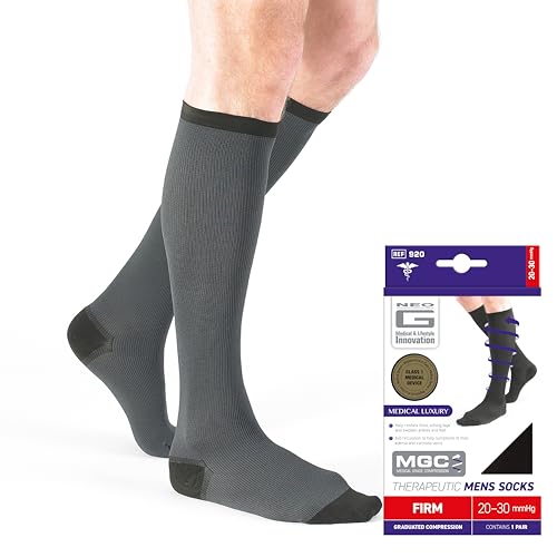 Image of Neo G Men's Compression Socks - True Graduated Compression - Class 1 Medical Device - Grey