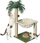 Fantasreen Poste d'échafaudage pour chats d'intérieur 30 Grossiste de chat carré inches avec jeu de trackball interactif en bois d'hamac pour chaton et adultes