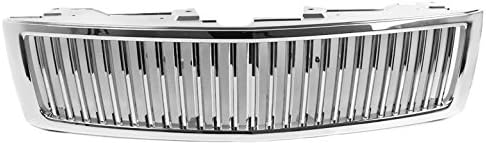 For Chevy Silverado 1500 Vertical Style Front Upper Hood Grille - Chrome