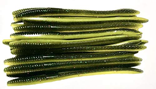 20 Pcs 5" Drop Shot Finesse Worms, (Catawba Perch) Bass Fishing Worms, Soft