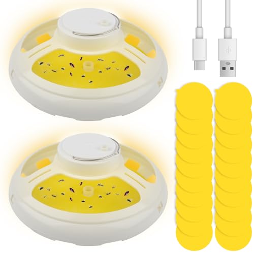 2 Piezas Trampa para Pulgas, Repelente Anti-Mosquitos con 4 Modos de Luz Trampa Antipulgas Mata Pulgas Eléctrico Lámpara Trampa de Pulgas Control de Plagas para Interiores y Exteriores para Hogar (2)