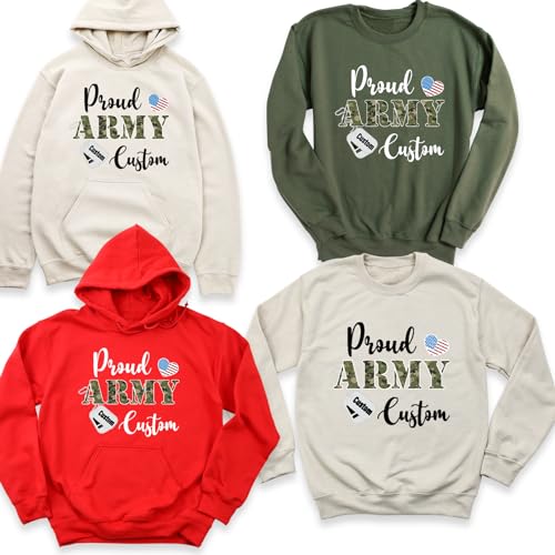 USA Army Shirt Sweatshirt, Proud Army T-Shirt Hoodie, Custom Named USA Army Sweatshirt, Custom Proud Army T Shirts, Proud Army Family Sweatshirt, Army Family Matching Shirt Long Sleeve