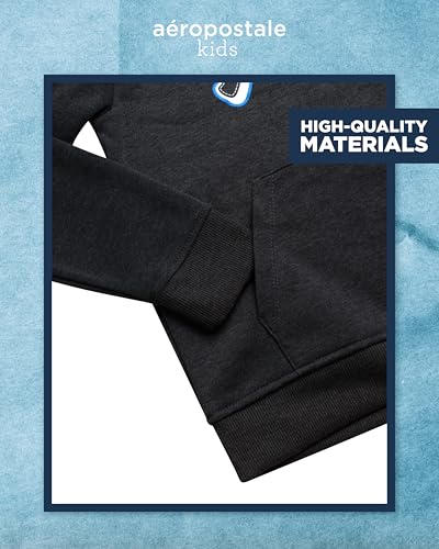 AEROPOSTALE Boys Sweatsuit Set - 3 Piece Athletic Soft Fleece Hoodie Graphic T Shirt and Jogger Sweatpants (Sizes 4-12)3