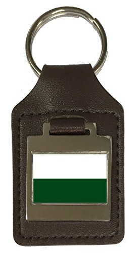 Porte-clés en cuir de Colombie gravé drapeau Tumaco maroquinerie luxe