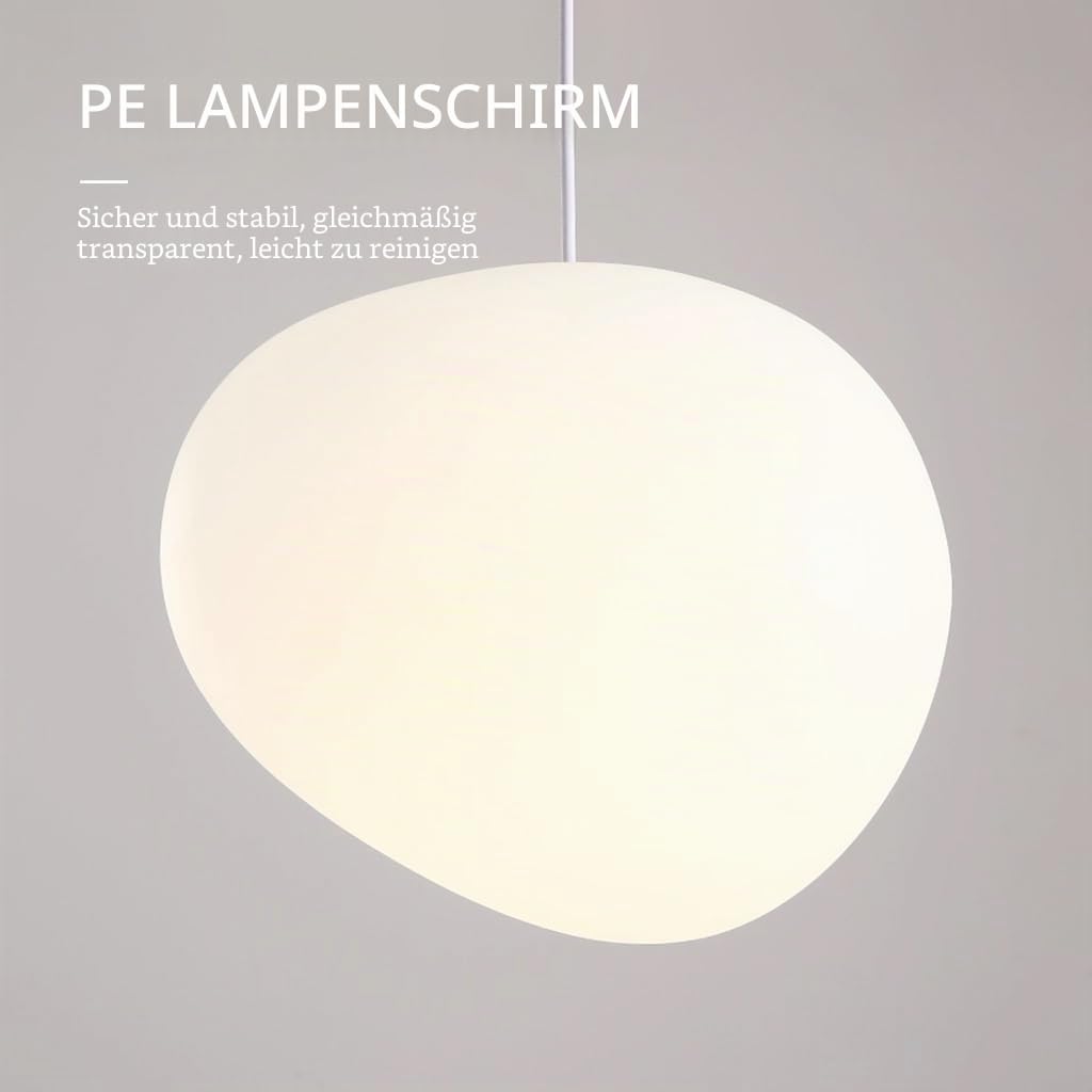 Modern E27 Hängelampe Pebble Pendelleuchte Wohnzimmerlamp Polystyrol-Kunststoffschirm Treppe Hängeleuchte Xuanguan Schlafzimmer Esszimmer Küchenlampe Höhenverstellbar Lampen(Warmes Licht,8-head)