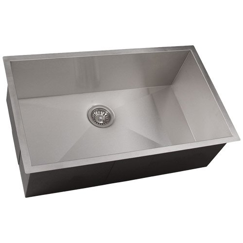 Phoenix 36" Undermount 16 Gauge Stainless Steel Square Kitchen Sink Zero Radius