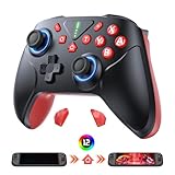 【Connectivité sans interruption】Profitez d'une connectivité fluide avec cette manette de jeu Bluetooth pour Switch, compatible avec la fonction de réveil par simple touche, le double mode (filaire et sans fil) et les consoles Switch 2/1/OLED. Fonction de réveil instantané pour Switch 2 Pro : appuyez sur le bouton HOME pour allumer instantanément la console. Remarque : la fonction de réveil instantané sur Switch 2 doit être activée via une connexion filaire lors de la première utilisation.
