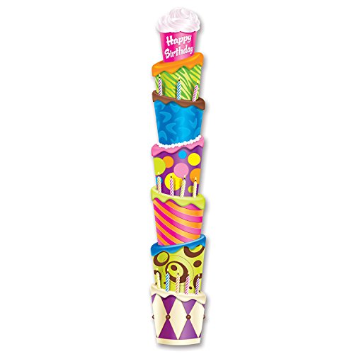 Beistle Jointed Birthday Cake Pull-Down Cutout, 6-Feet