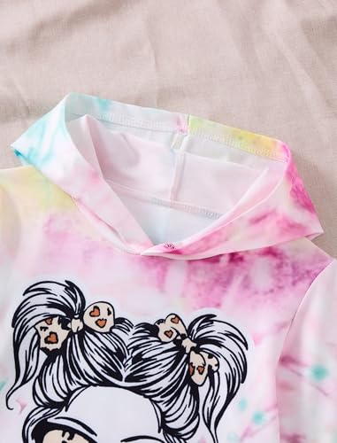 Image of Girls Clothes Cool Girl Print Tie Dye Hoodie Pullover Sweatshirts Leggings Teen Girl Clothes 6-14 Years
