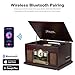 FEKTIK Bluetooth Record Player 10 in 1, 3-Speed Belt-Drive Turntable with Speakers, Bluetooth Input & Output, CD, Cassette, FM Radio, Wireless Streaming