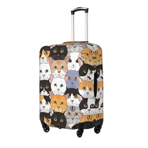 Cats Travel Luggage Cover Fits 18-32 Inch Luggage, Elastic Suitcase Cover Protector with Concealed Zipper for Wheeled Suitcase Tsa Approved2