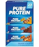 Pure Protein Bars Variety Pack 10 Chocolate Peanut Butter, 7 Chocolate Deluxe, 6 Chocolate Peanut Caramel(23 ct.)
