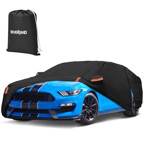 Image of Car Cover Custom Fit for Ford Mustang 1994-2026, Outdoor Waterproof All Weather Heavy Duty Full Exterior GT Cover for Sun Rain Snow UV Dust Protection with Door Zipper