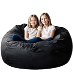 Bean Bag Chair for Adults, 4FT High-Rebound Memory Foam Bean Bag Sofa with Removable Cover, Oversized Bean Bag Couch for Gaming, Reading, and Relaxation, Black - Image 4