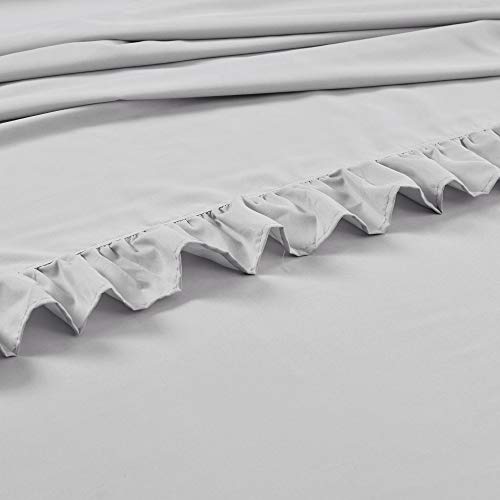 Image of Lush Decor Reyna Ruffle Sheet Set 6 Piece Set King, Light Gray - King Sheets - Gray Bed Sheets - King Size Bed Sheet Set - Coquette Bedroom Decor