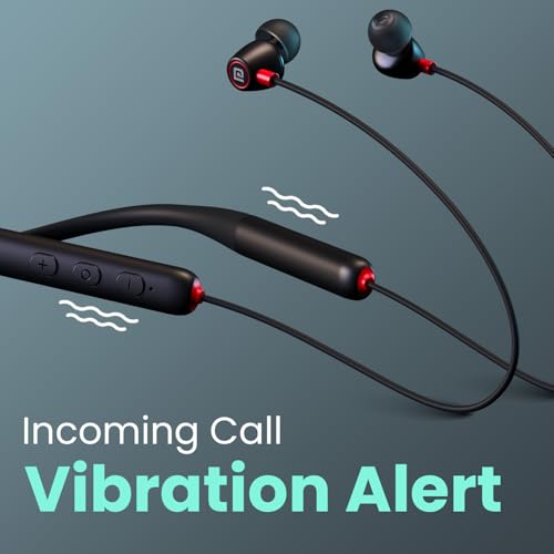 Image of Portronics Harmonics Z11 Pro in-Ear Bluetooth Earphone Neckband with Vibration Alert & Magnetic Latch (ON /Off), Upto 35 Hours Playtime,HD Call Clarity, BT 5.4V, Type C Fast Charging(Black)